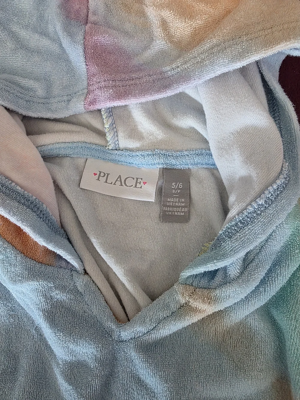 Place Girls' Pastel Tie-Dye Hooded Swim Cover-up